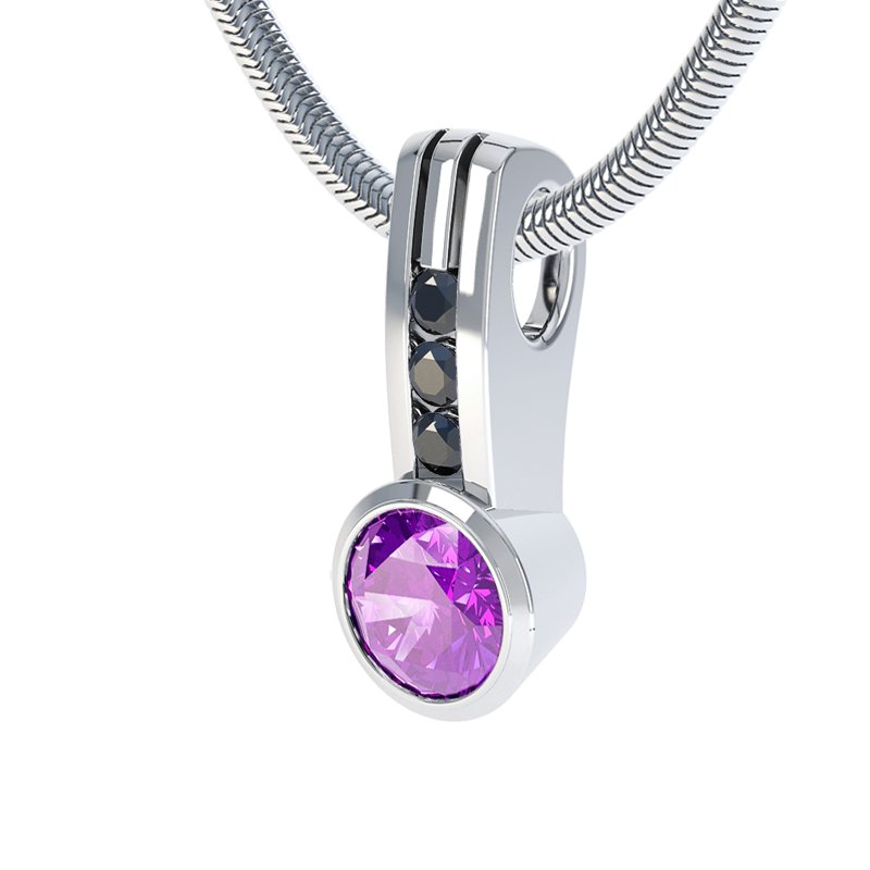 Amethyst Weißgoldhalskette Verena, Weißgold 585, von vorn