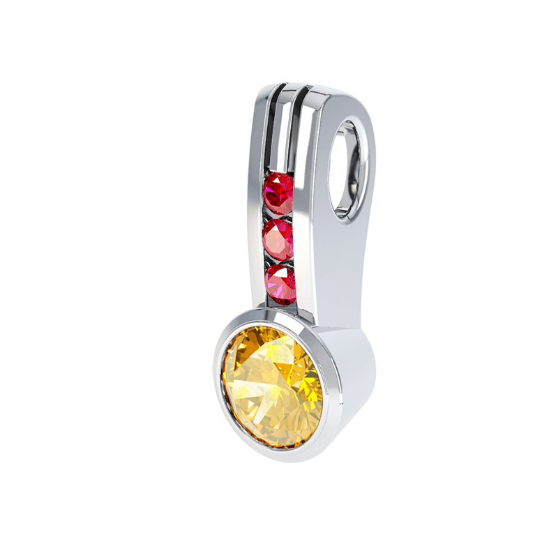 Citrin Weißgoldhalskette Verena, Weißgold 750, von vorn