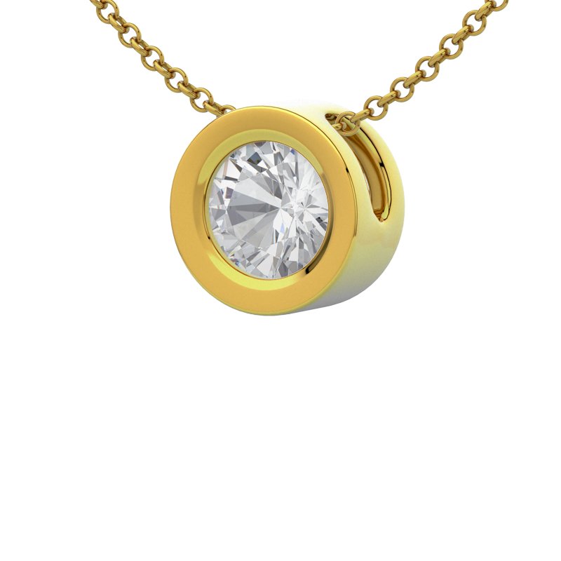 Zirkonia Gelbgoldhalskette Yala, Gelbgold 585, von vorn