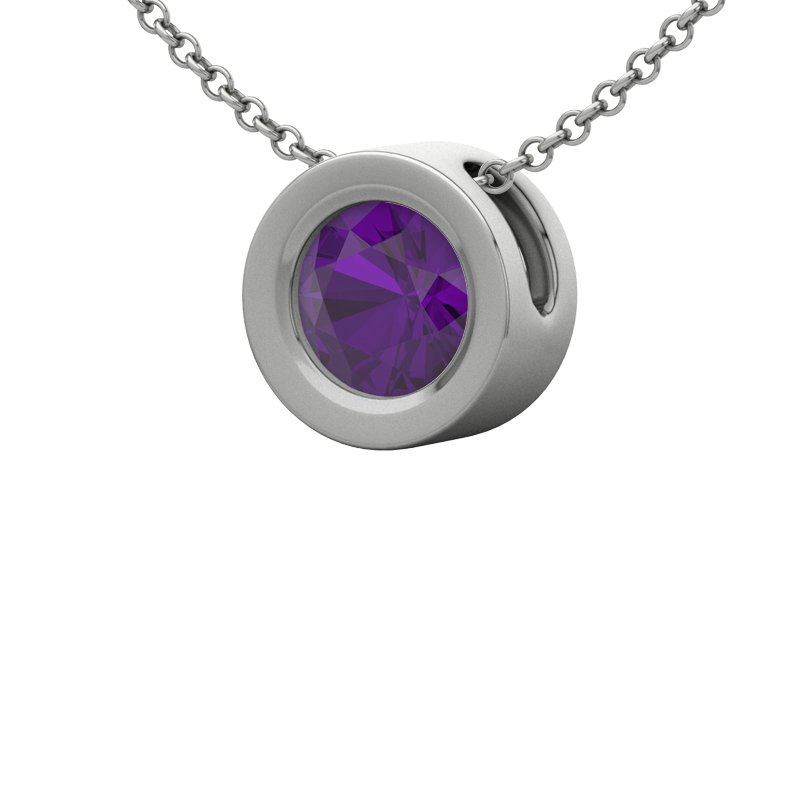 Amethyst Sterlingsilberhalskette Yala, Sterlingsilber 925, von vorn