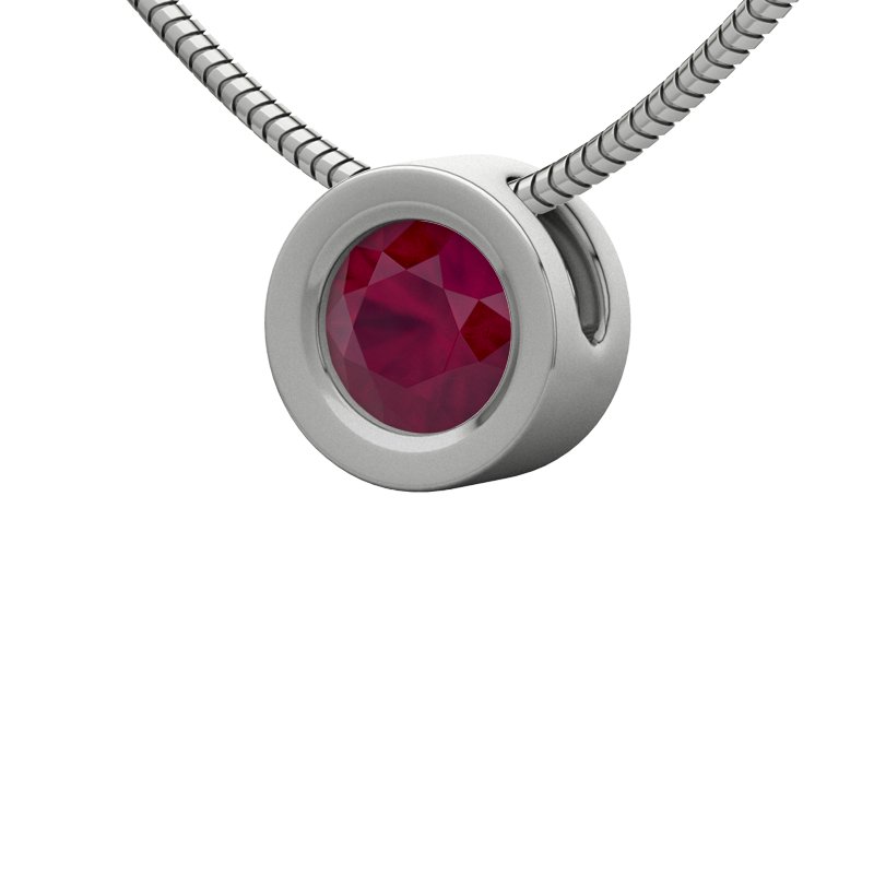 Rubin Sterlingsilberhalskette Yala, Sterlingsilber 925, von vorn