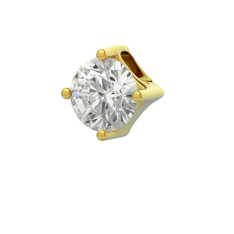 Lab grown Diamant Gelbgoldhalskette York, Gelbgold 375, von vorn