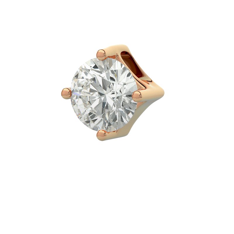 Lab grown Diamant Rotgoldhalskette York, Rotgold 750, von vorn