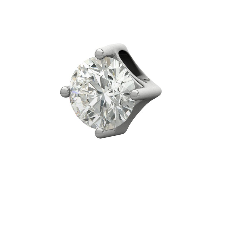 Lab grown Diamant Weißgoldhalskette York, Weißgold 750, von vorn
