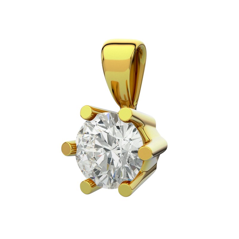 Lab grown Diamant Gelbgoldhalskette Zamora, Gelbgold 375, von vorn