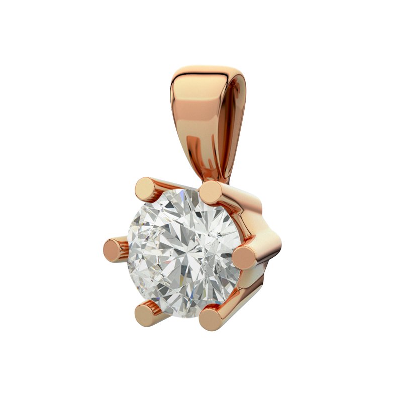 Lab grown Diamant Rotgoldhalskette Zamora, Rotgold 585, von vorn