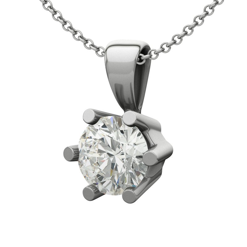 Lab grown Diamant Sterlingsilberhalskette Zamora, Sterlingsilber 925, von vorn