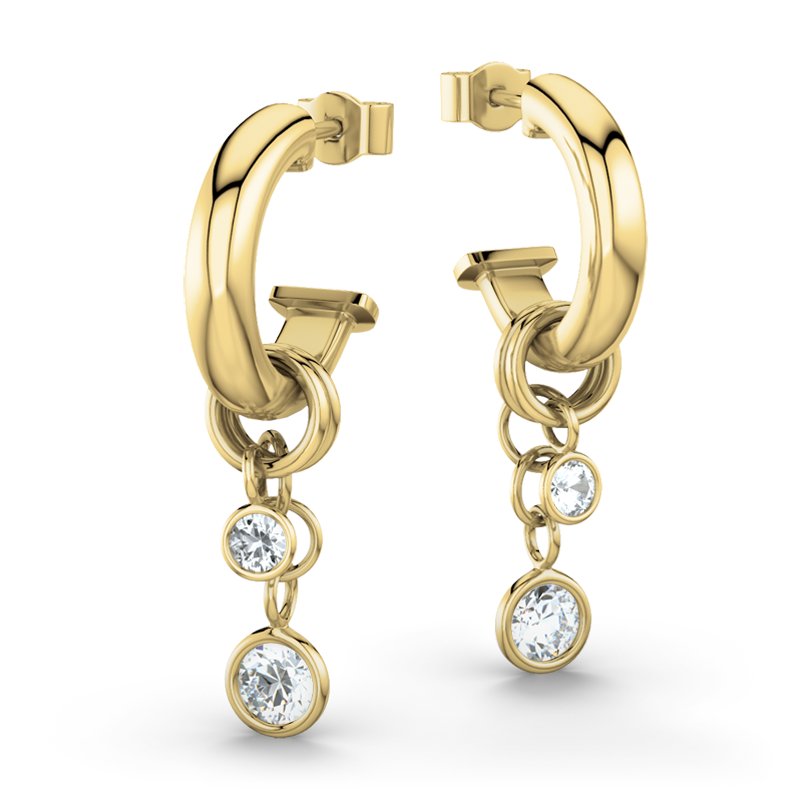 Diamantohrring Alice, Gelbgold 375, von vorn
