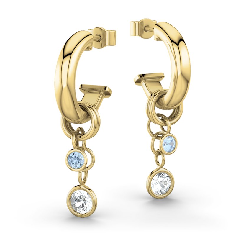 Zirkonia Gelbgoldohrring Alice, Gelbgold 375, von vorn