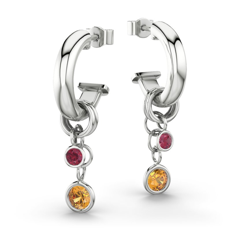 Citrin Sterlingsilberohrring Alice, Sterlingsilber 925, von vorn