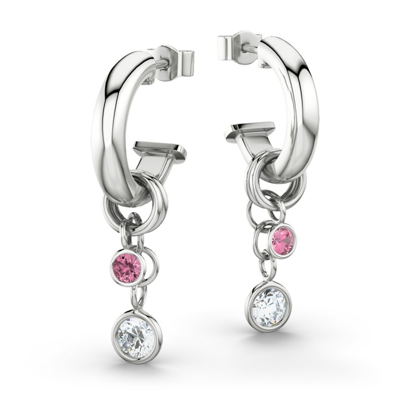 Diamantohrring Alice, Sterlingsilber 925, von vorn