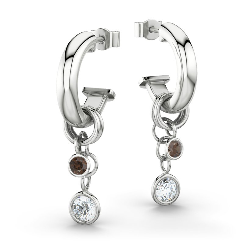 Diamantohrring Alice, Sterlingsilber 925, von vorn