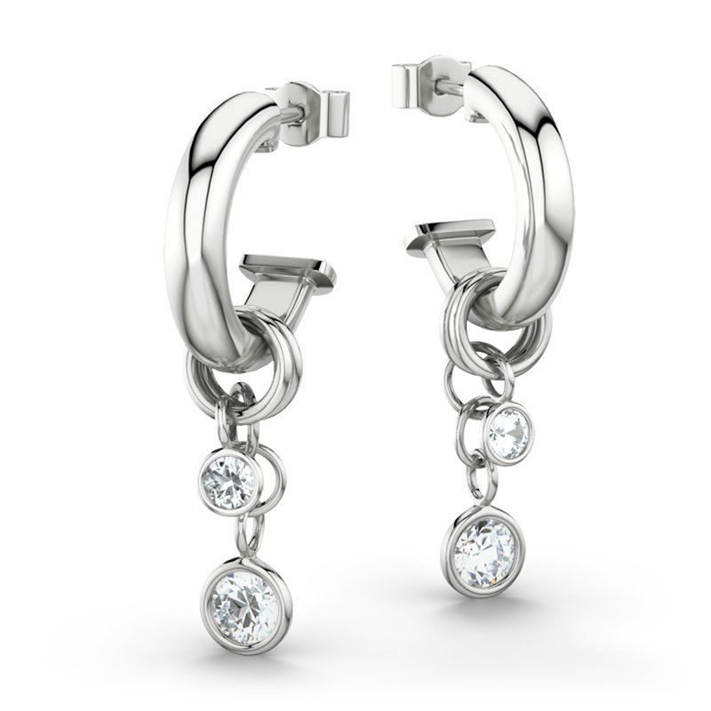 Diamantohrring Alice, Sterlingsilber 925, von vorn