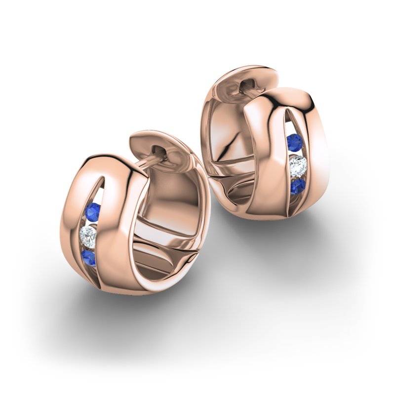 Diamantohrring Bettina, Rotgold 585, von vorn