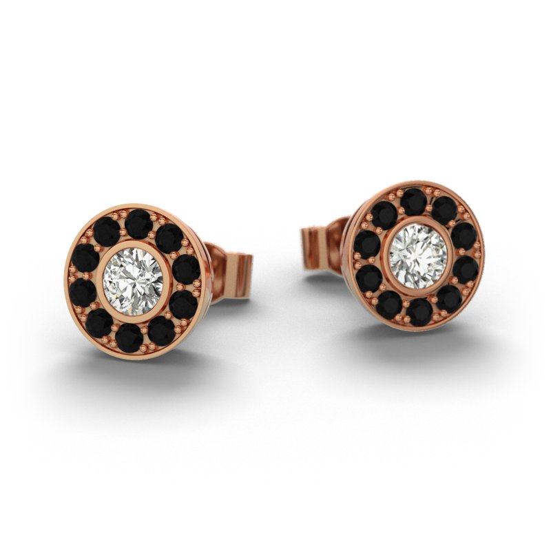 Diamantohrring Eugenia, Rotgold 750, von vorn