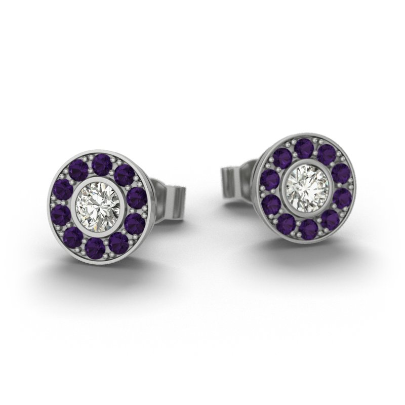 Diamantohrring Eugenia, Sterlingsilber 925, von vorn