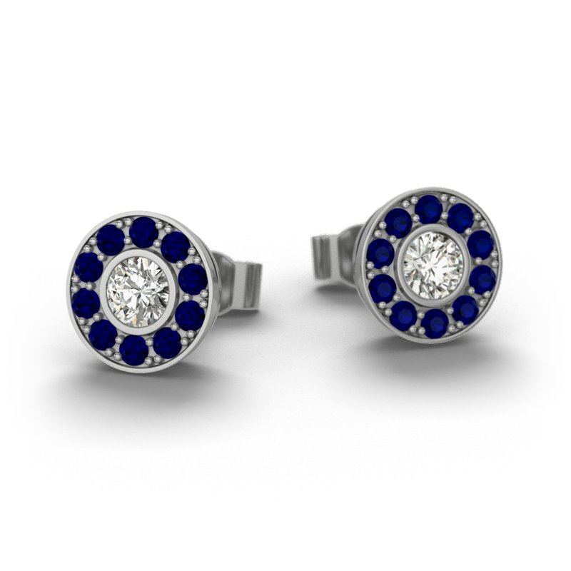 Diamantohrring Eugenia, Sterlingsilber 925, von vorn