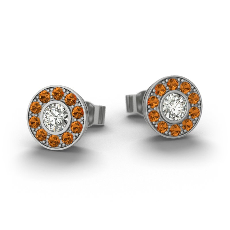 Diamantohrring Eugenia, Sterlingsilber 925, von vorn