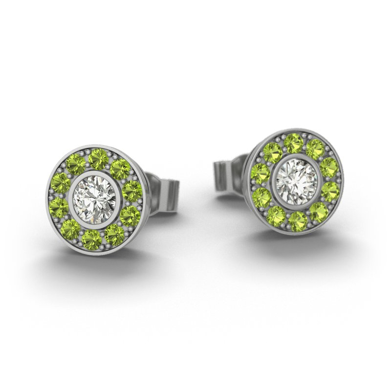 Diamantohrring Eugenia, Sterlingsilber 925, von vorn