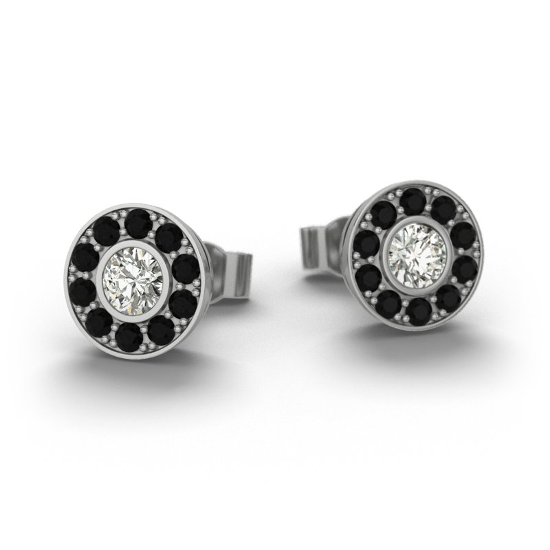 Diamantohrring Eugenia, Sterlingsilber 925, von vorn