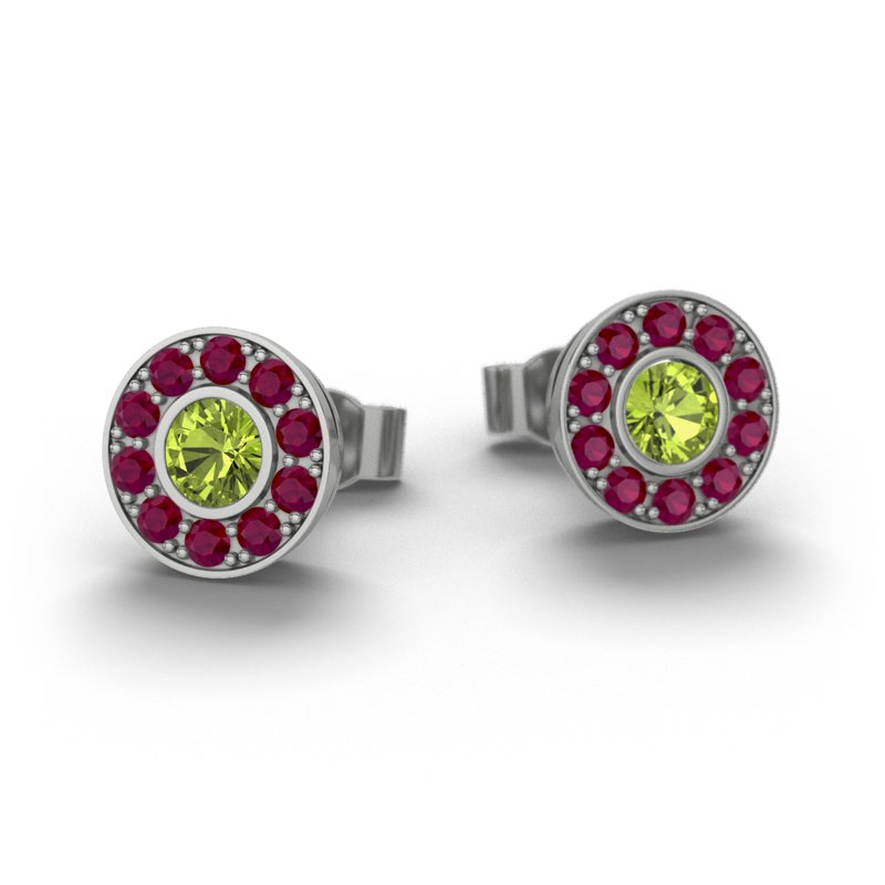 Peridot Sterlingsilberohrring Eugenia, Sterlingsilber 925, von vorn