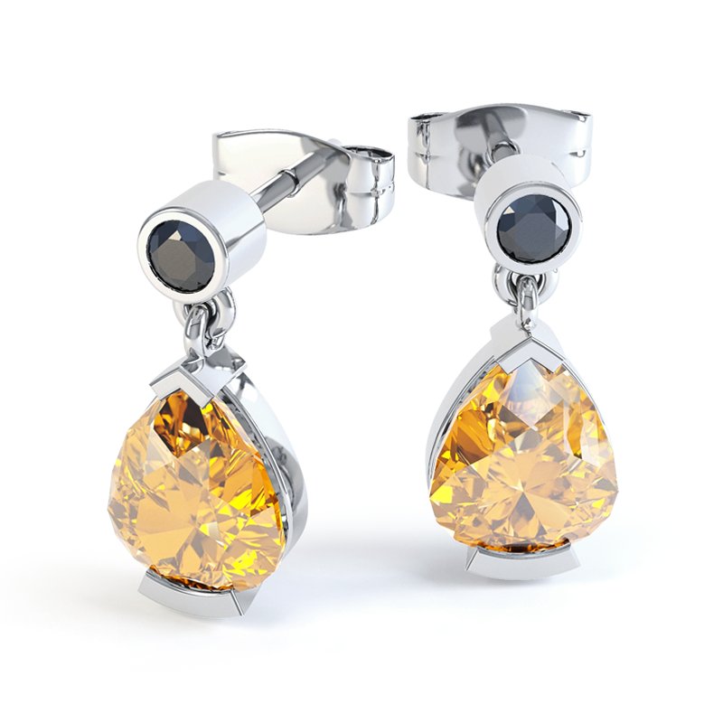Citrin Sterlingsilberohrring Irina, Sterlingsilber 925, von vorn