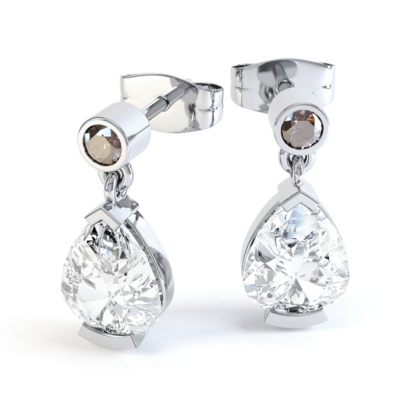 Diamantohrring Irina, Sterlingsilber 925, von vorn
