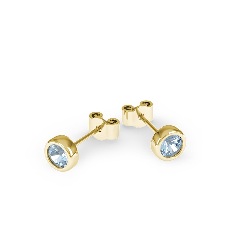 Aquamarin Gelbgoldohrring Lucia Lovely, Gelbgold 375, von vorn