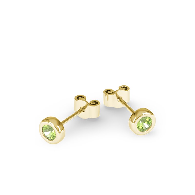 Peridot Gelbgoldohrring Milena Lovely, Gelbgold 750, von vorn