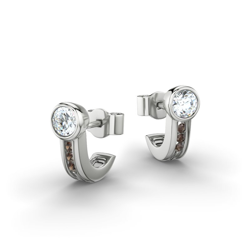 Diamantohrring Sarah, Sterlingsilber 925, von vorn