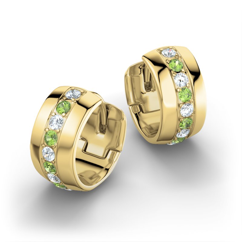 Diamantohrring Yvonne, Gelbgold 585, von vorn