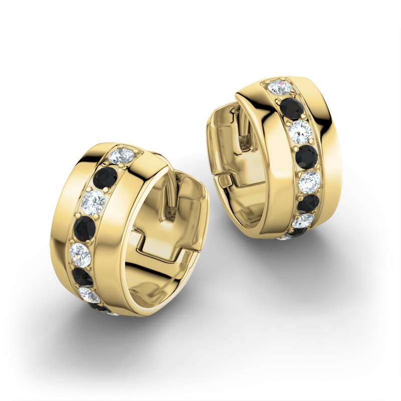 Diamantohrring Yvonne, Gelbgold 375, von vorn