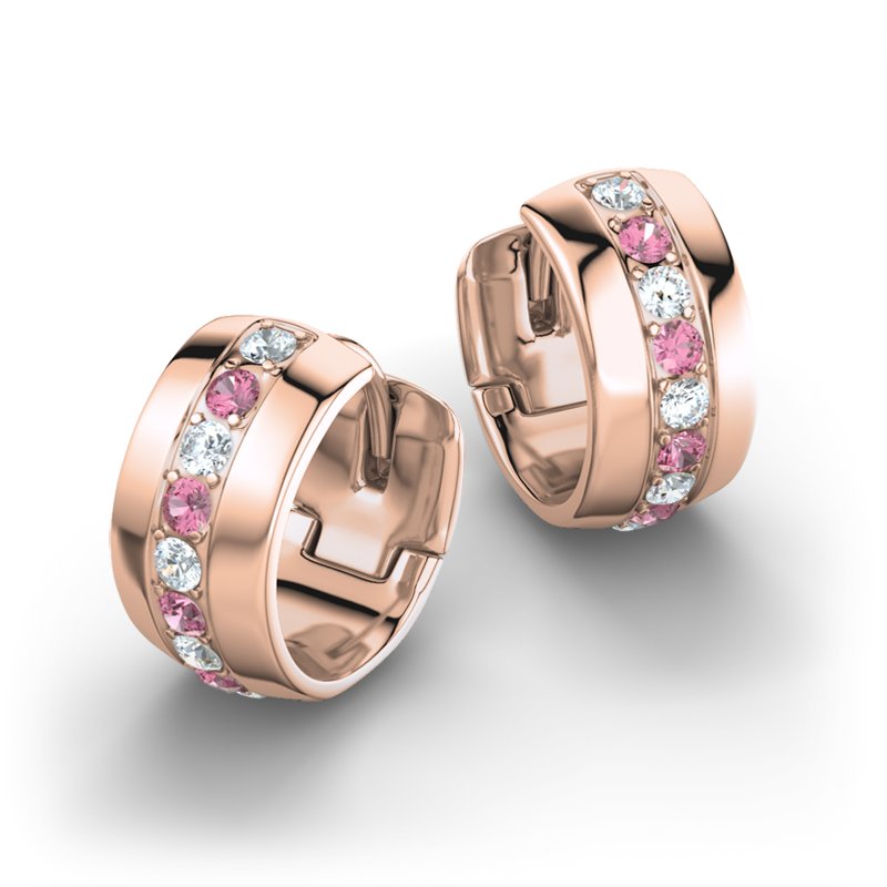 Diamantohrring Yvonne, Rotgold 750, von vorn