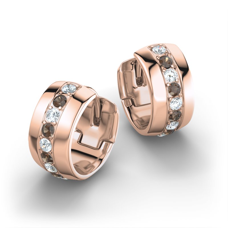 Diamantohrring Yvonne, Rotgold 750, von vorn
