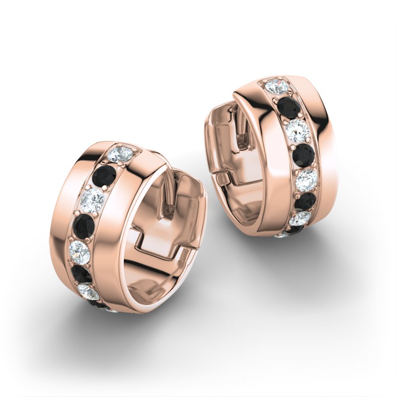 Diamantohrring Yvonne, Rotgold 750, von vorn