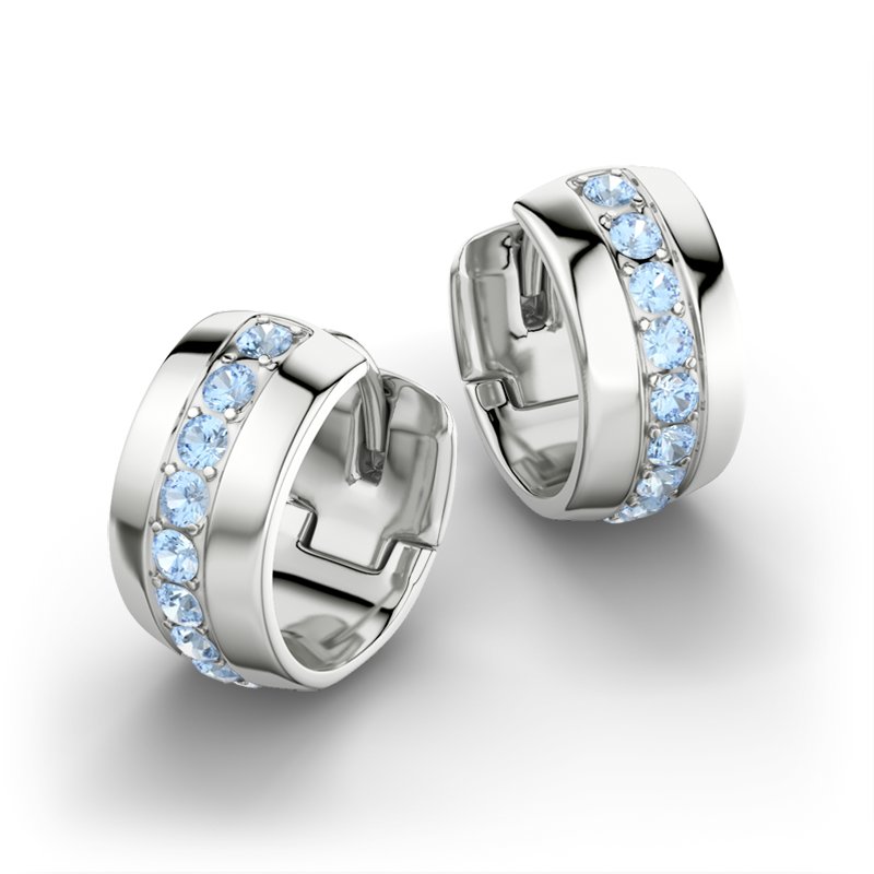 Blauer Topas Sterlingsilberohrring Yvonne, Sterlingsilber 925, von vorn