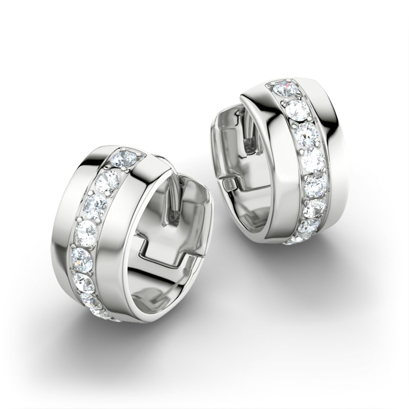 Diamantohrring Yvonne, Sterlingsilber 925, von vorn