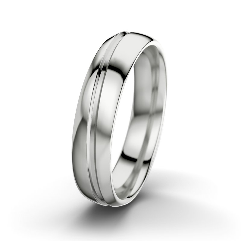 Kein Stein Sterlingsilber poliertring Albert M5, Sterlingsilber 925 poliert, von vorn