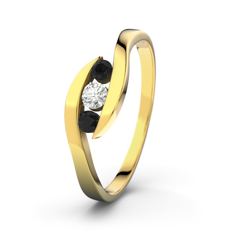 Diamantring Alberta, Gelbgold 375, von vorn