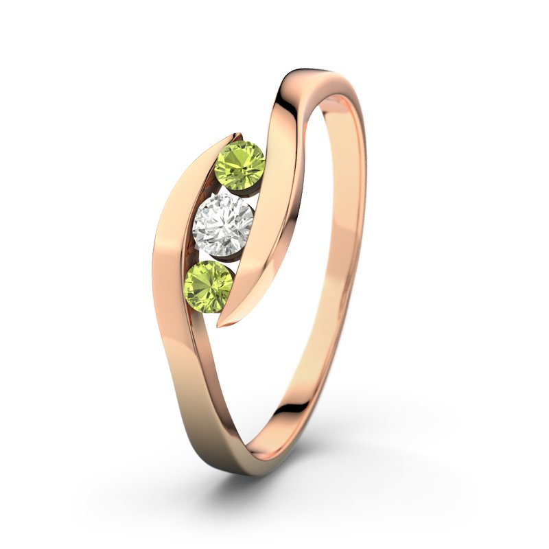 Diamantring Alberta, Rotgold 585, von vorn