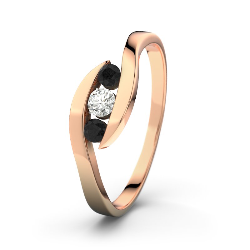 Diamantring Alberta, Rotgold 585, von vorn