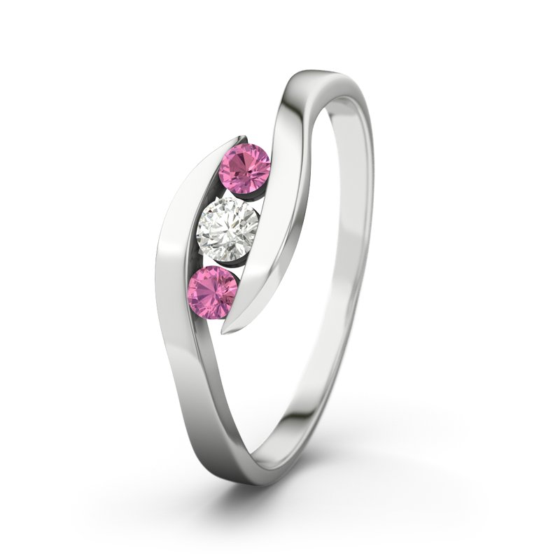 Diamantring Alberta, Sterlingsilber 925, von vorn