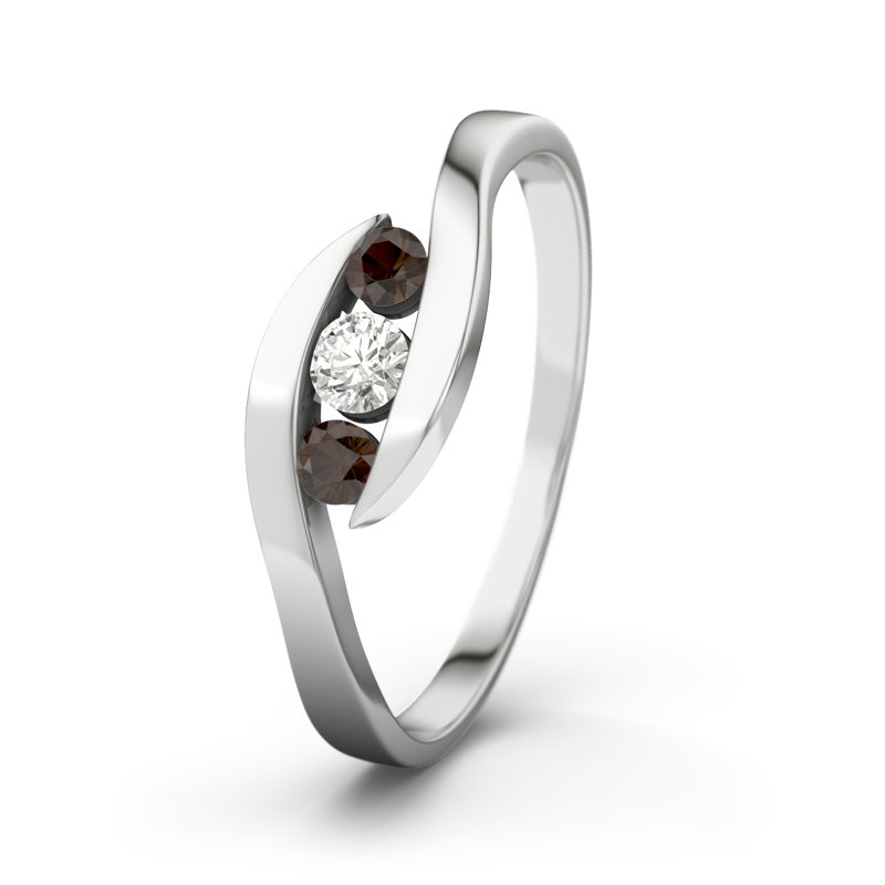 Diamantring Alberta, Sterlingsilber 925, von vorn