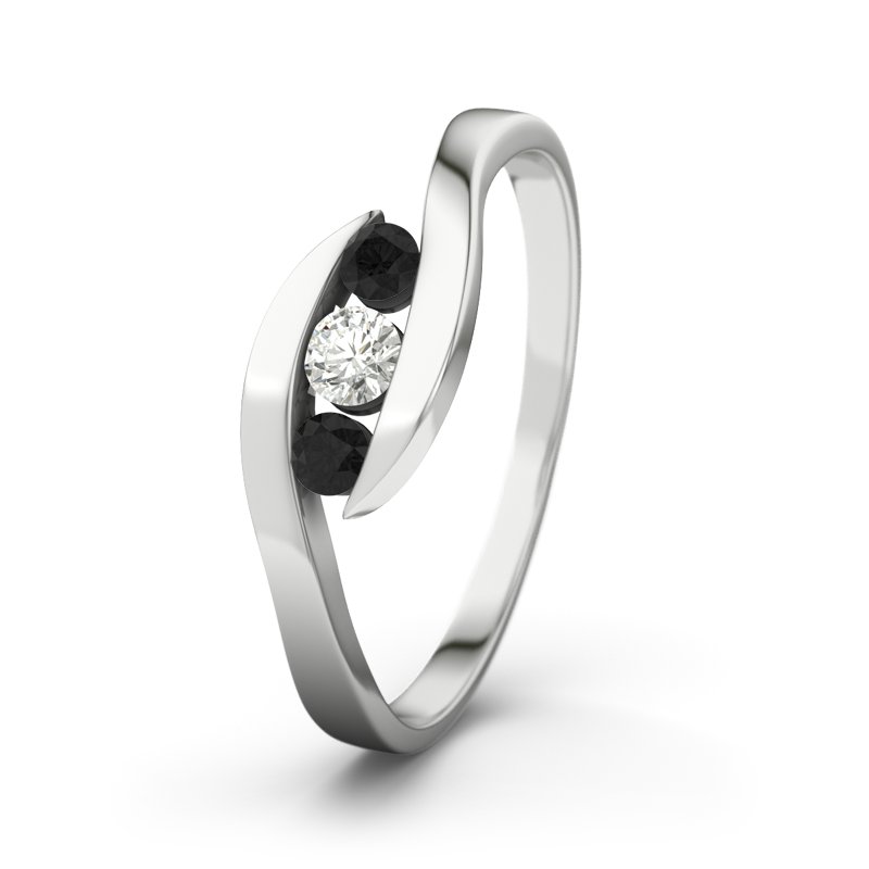 Diamantring Alberta, Sterlingsilber 925, von vorn