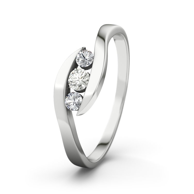 Diamantring Alberta, Sterlingsilber 925, von vorn