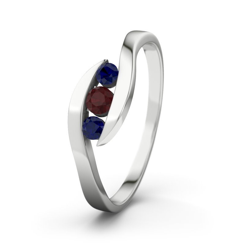 Granat Sterlingsilberring Alberta, Sterlingsilber 925, von vorn