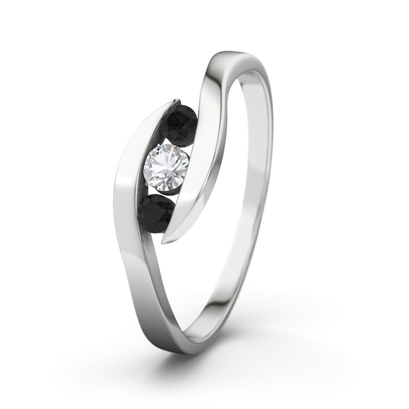 Zirkonia Weißgoldring Alberta, Weißgold 375, von vorn