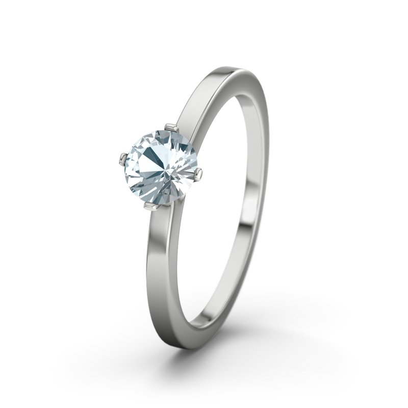 Aquamarin Platinumring Amazonas, Platinum 950, von vorn