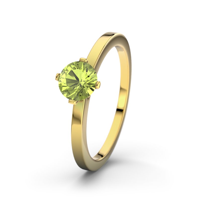 Peridot Gelbgoldring Amman, Gelbgold 750, von vorn