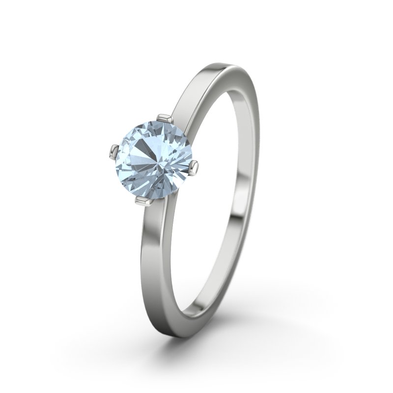 Blauer Topas Platinumring Amman, Platinum 950, von vorn